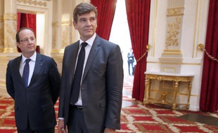François Hollande, président de la République, et Arnaud Montebourg, ministre du Redressement productif