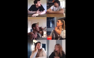 Mehdi Kerkouche (en h. à droite) et cinq autres danseurs de la compagnie EMKA, ont réalisé une choré par écrans interposés.