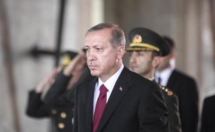 Le nouveau président turc Recep Tayyip Erdogan après son investiture, à Ankara le 28 août 2014