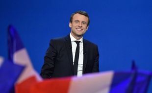 Emmanuel Macron le soir du premier tour de l'élection présidentielle de 2017