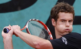 Andy Murray, à l'entraînement, le 26 mai 2009 à Roland-Garros.