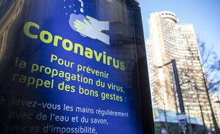 Illustration. Informations sur le coronavirus à Mulhouse.