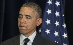 Le président américain Barack Obama, lors d'une conférence de presse au Sommet du G7 à Bruxelles le 5 juin 2014