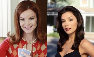 Dans Desperate Housewives, Gabrielle Solis (Eva Longoria) et Bree Van de Kamp (Marcia Cross) sont les deux antithèses: l’une ancienne mannequin, pin-up débarquée dans les banlieues chic, l’autre femme au foyer tirée à quatre épingles.