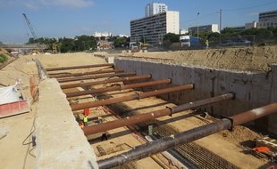 Marseille, le 23 juin 2015, le chantier de la rocade L2.