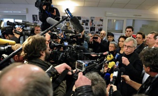 Jean-Pierre Masseret, candidat PS en Alsace-Lorraine-Champagne-Ardenne, lors d'une conférence de presse à Metz, le 7 décembre 2015
