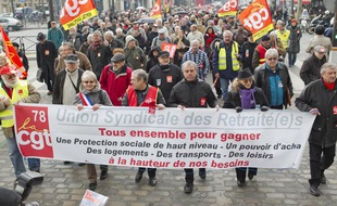 Manifestation des retraités contre le système de revalorisation des retraites complémentaires, à Paris le 28 mars 2013.
