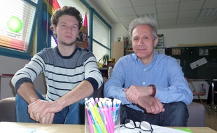 Etienne, bénévole de l'association, et Pierre Meunier, porteur du projet d'un Refuge à Rennes.