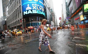 Le NASDAQ MarketSite, sur Times Square, à New York, le 22 août 2013