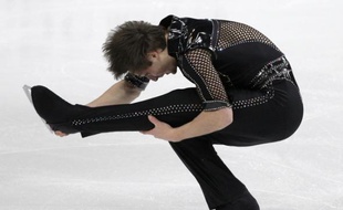 Le patineur français Brian Joubert, lors des championnats d'Europe d'Helsinki, le 21 janvier 2009.