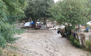 A Trèbes dans l'Aude le 16 octobre 2018, au lendemain des inondations.