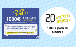 Découvrez le jeu SMS de 20 Minutes vous permettant de gagner 1000? chaque semaine