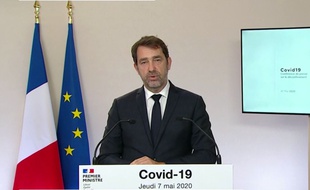 Christophe Castaner lors de la conférence de presse sur le déconfinement, le 7 mai 2020.