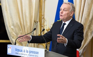 Jean-Marc Ayrault, le 20 janvier 2014 lors de ses voeux à la presse.