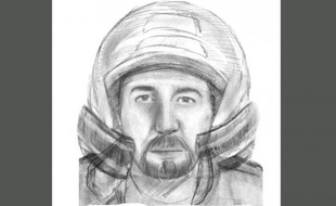 Portrait-robot d'un motard suspect diffusé par les gendarmes.