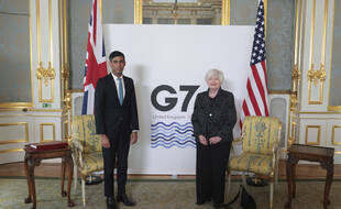 Le ministre des finances britannique Rishi Sunak, à gauche, rencontre son homologue américaine Janet Yellen, à Londres, le jeudi 3 juin 2021.