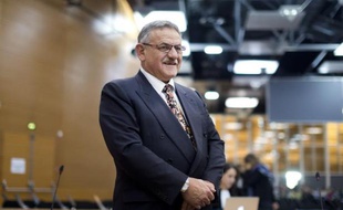 René Marratier, l'ancien maire de La Faute-sur-Mer, au procès de la tempête Xynthia aux Sables-d'Olonne, le 17 octobre 2014
