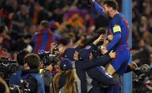 Messi, après la victoire du FC Barcelone face au PSG (6-1), le 8 mars 2016.