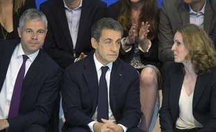 Laurent Wauquiez, Nicolas Sarkozy, Nathalie Kosciusko-Morizet au congrès des Républicains, le 30 mai 2015 à Paris.