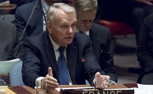 Le ministre des Affaires étrangères Jean-Marc Ayrault au conseil de sécurité de l'Onu le 8 octobre 2016.