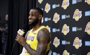LeBron James lors de sa conférence de presse de rentrée avec les Los Angeles Lakers, le 24 septembre 2018.