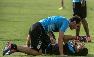 Luis Suarez s'est fait mal à l'entraînement le 10 octobre 2016.