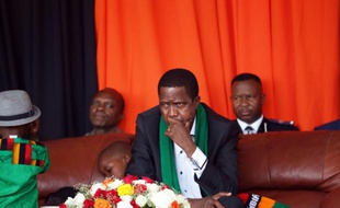 Le président zambien Edgar Lungu à Lusaka le 18 octobre 2015