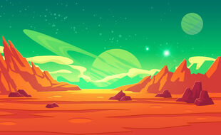 Vue d'artiste d'un ciel extraterrestre