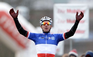 Francis Mourey lors de sa victoire à Dagmersellen (Suisse), en décembre 2014.