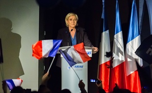 Lors d'un meeting de Marine Le Pen à Clairvaux les lacs, Jura, France, February, 17, 2017.//KONRADK_konrad1032024/Credit:KONRAD K./SIPA/1702181047