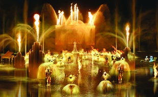 Image prévisionnelle du spectacle subaquatique Les Noces de feu au Puy du Fou.