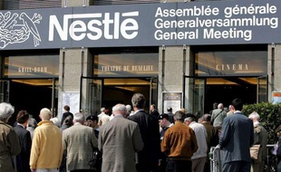 Assemblée générale du groupe Nestlé, le 14 avril 2005 à Lausanne en Suisse.