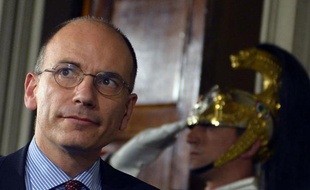 Enrico Letta, le 23 avril 2013, au Palais présidentiel du Quirinal.