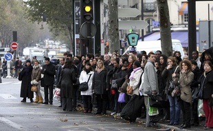 Grève des transports publics à Paris, en novembre 2007.