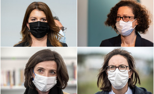 De gauche à droite et de haut en bas: Marlène Schiappa, Emmanuelle Wargon, Nathalie Elimas et et Amélie de Montchalin.