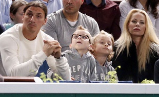 Zlatan Ibrahimovic avec ses enfants à Bercy en 2013.