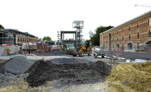 Photo prise le 2 septembre 2015 montrant la rénovation de la citadelle d'Amiens
