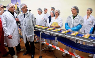 François Hollande en visite à l'usine Findus de Boulogne, en 2012