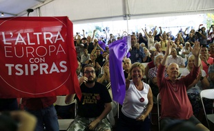 Des partisans de Syriza, le 20 septembre 2015, à Athènes.