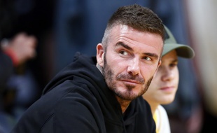 David Beckham attend le futur stade de son équipe l'Inter Miami.