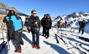 Emmanuel Macron au ski à La Mongie, le 15 mars 2019.