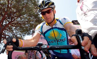 Le coureur cycliste d'Astana, Lance Armstrong, lors du Tour d'Italie, le 11 mai 2009.