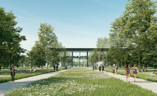 Le campus Région Numérique qui doit ouvrir fin 2020 à Charbonnières près de Lyon.