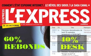 Montage réalisé par la SDJ de L'Express pour dénoncer le projet de réorganisation du web...