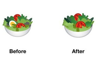 L'émoji salade verte a perdu son oeuf.
