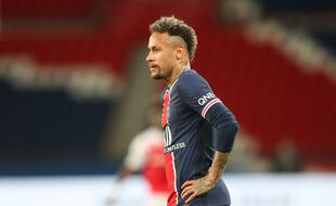 Neymar lors de PSG-Reims en Ligue 1 le 16 mai 2021.