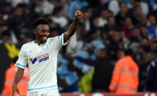 Georges-Kevin Nkoudou fête son but lors de la victoire de Marseille contre Braga le 5 novembre 2015.