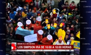 Des Boliviens manifestent pour plus de «Simpson» à la télévision.