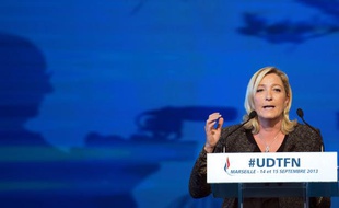 La présidente du Front national, Marine Le Pen, le 15 septembre à Marseille.