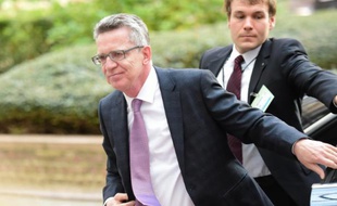 Le ministre allemand de l'Intérieur Thomas de Maiziere à son arrivée le 9 novembre 2015 à Bruxelles
